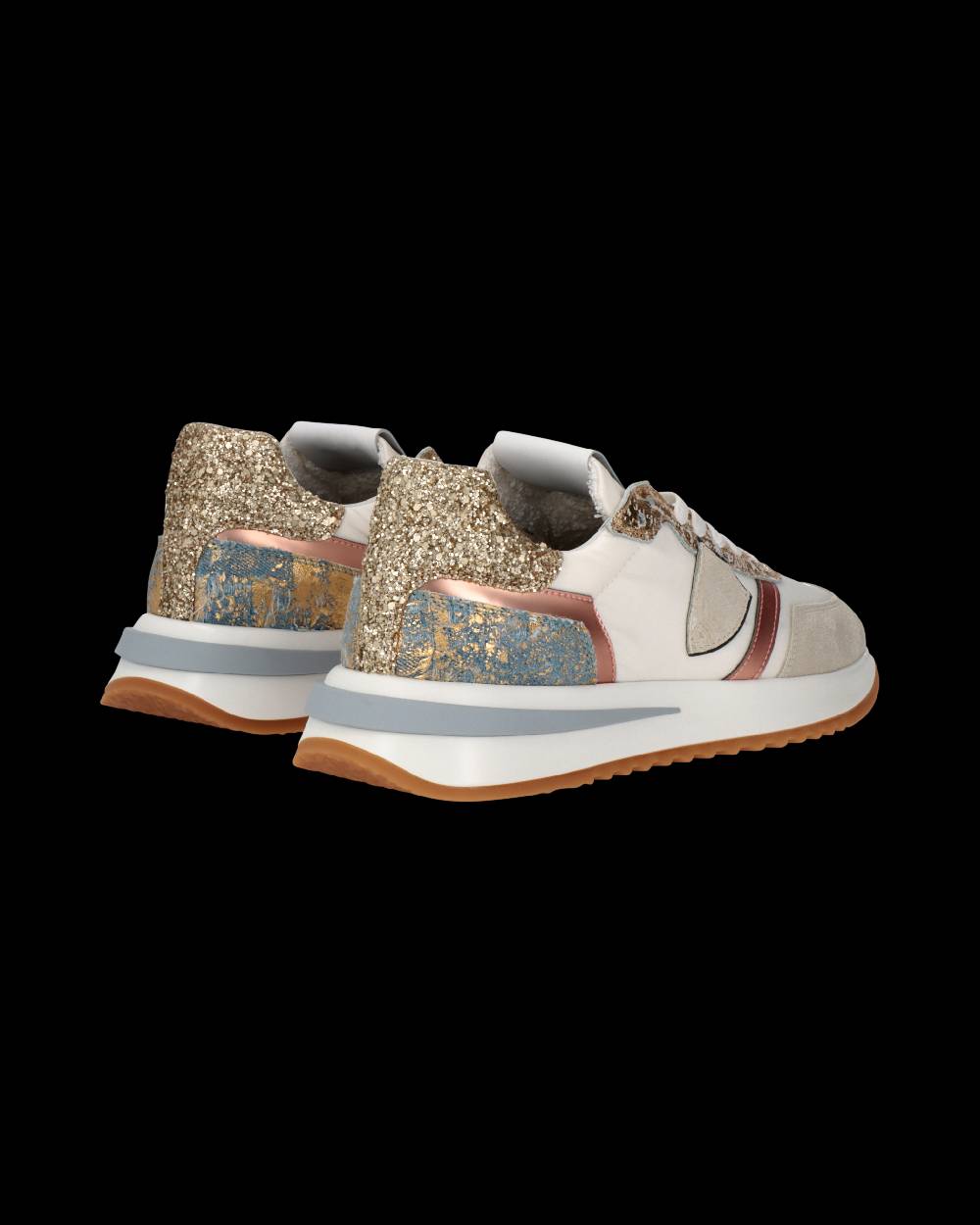 Philippe Model Sneaker Tropez 2.1 Donna, Bianco Oro E Azzurro