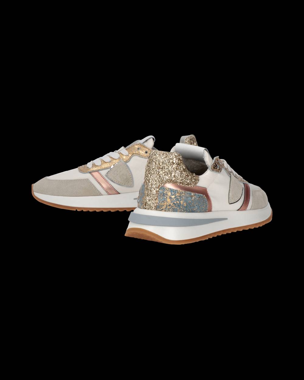 Philippe Model Sneaker Tropez 2.1 Donna, Bianco Oro E Azzurro