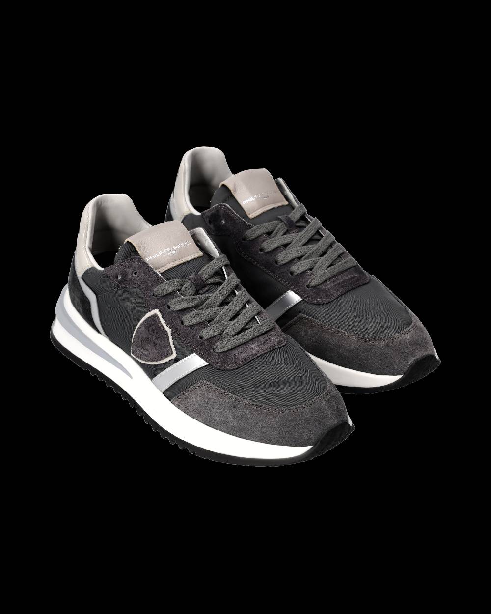Philippe Model Sneaker Tropez 2.1 Donna, Nero Grigio e Argento