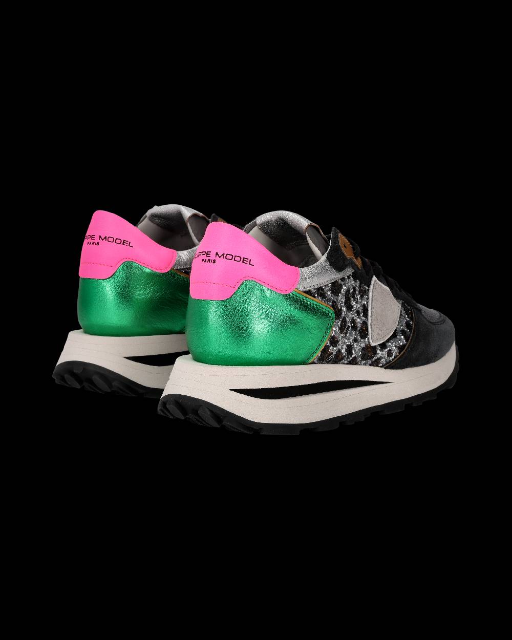 Philippe Model Sneaker Tropez Haute Donna, Nero E Verde