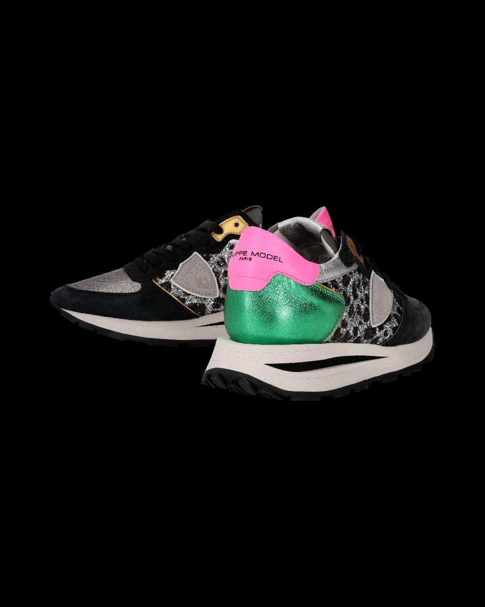 Philippe Model Sneaker Tropez Haute Donna, Nero E Verde