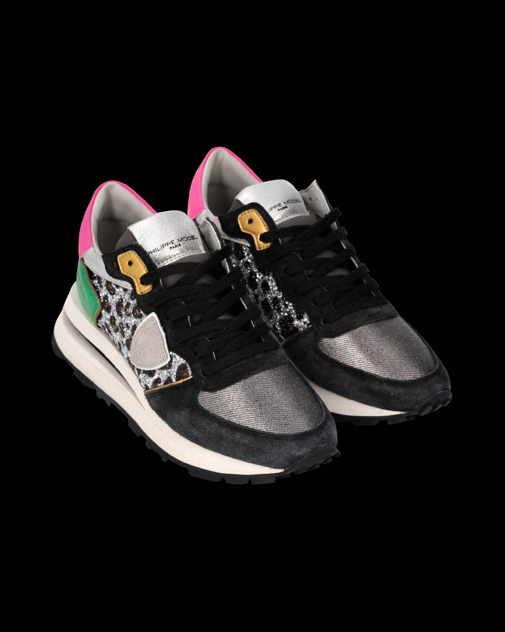 Philippe Model Sneaker Tropez Haute Donna, Nero e Verde
