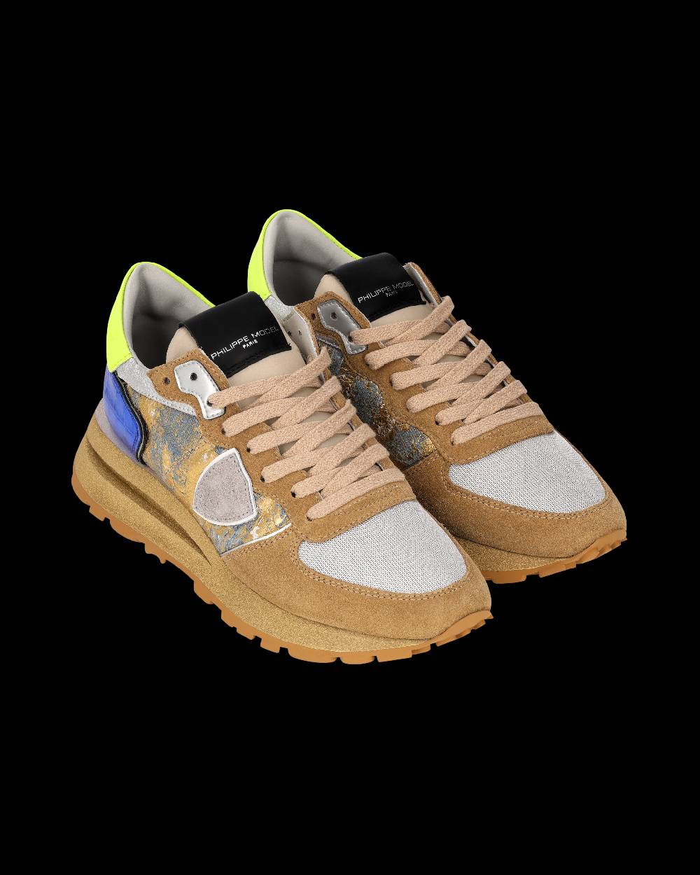 Philippe Model Sneaker Tropez Haute Donna, Sabbia e Bluette