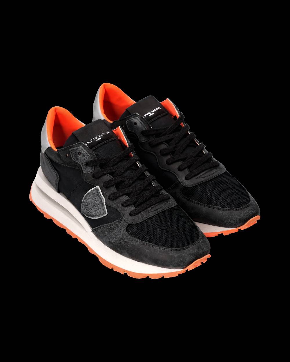 Philippe Model Sneaker Tropez Haute Uomo, Nero e Arancio