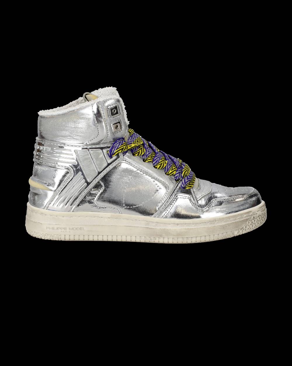 Philippe Model Sneakers Alte La Grande Da Donna Argento In Pelle Metal