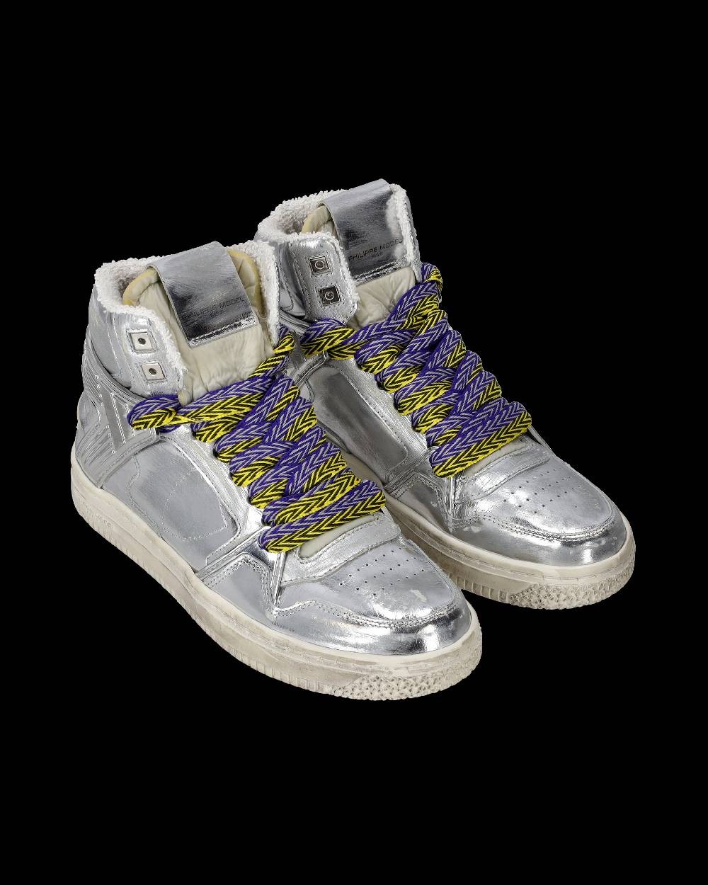 Philippe Model Sneakers Alte La Grande da Donna Argento in Pelle Metal