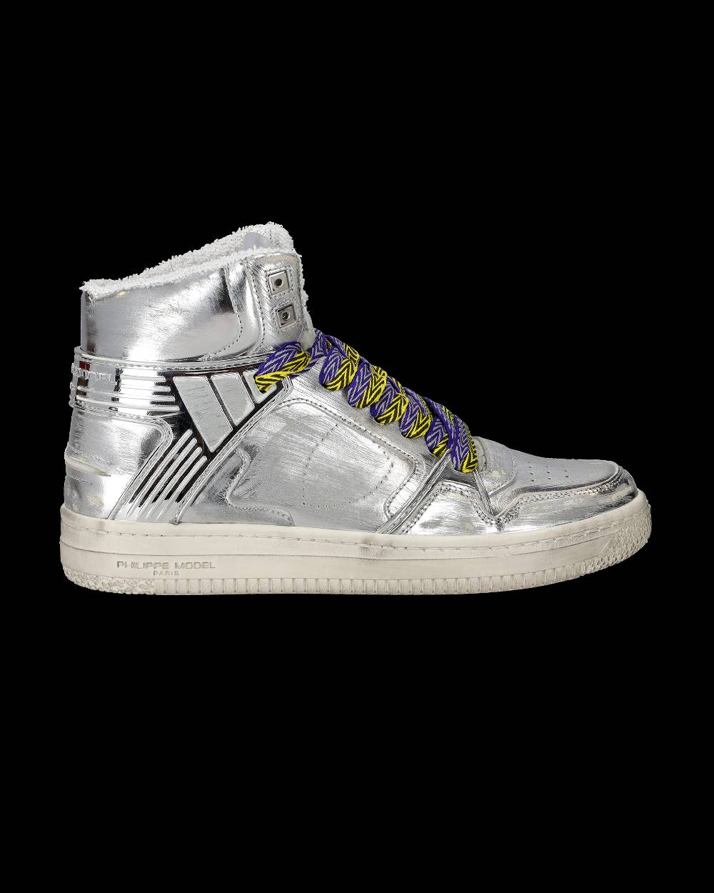 Philippe Model Sneakers Alte La Grande Da Uomo Argento In Pelle Metal