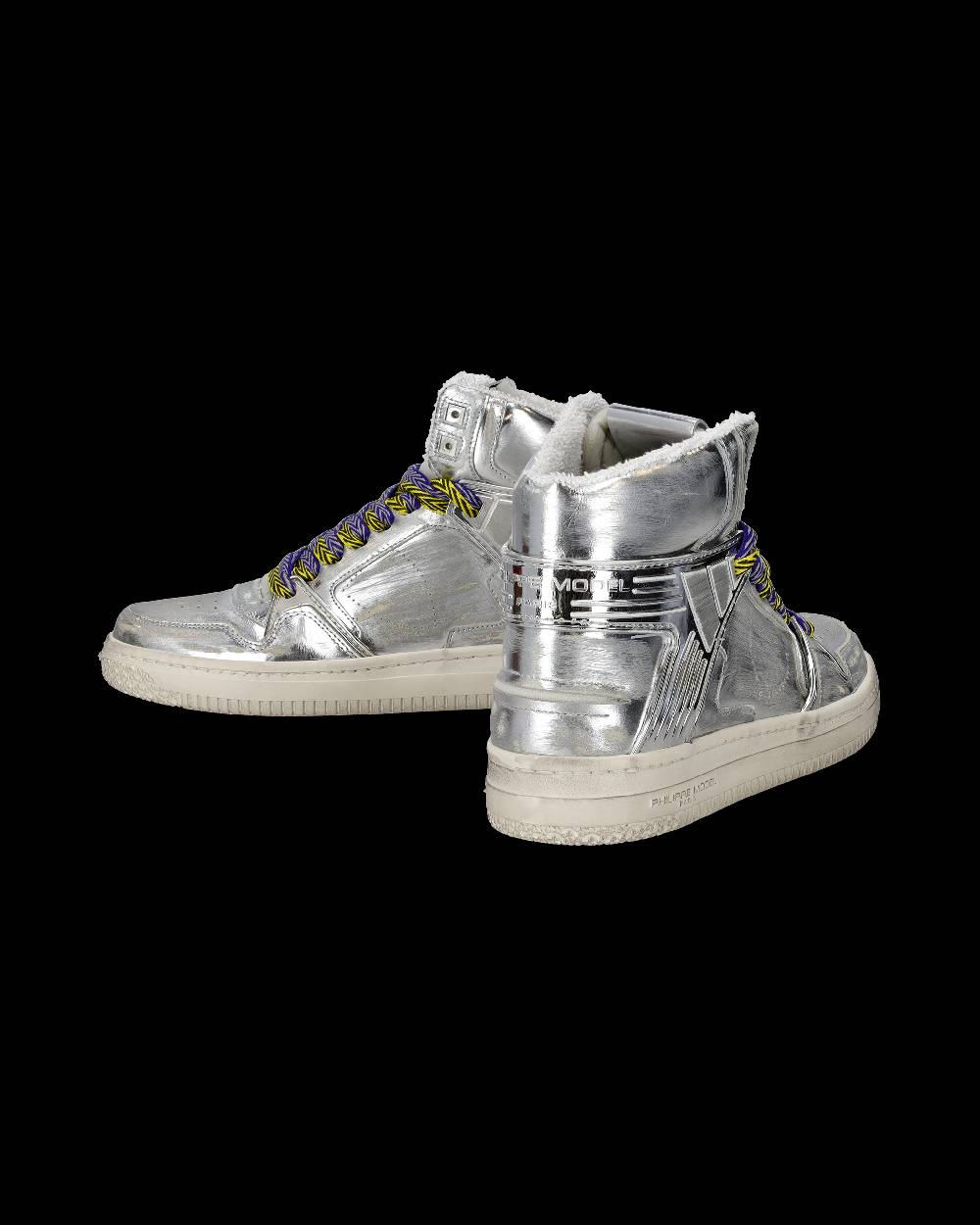 Philippe Model Sneakers Alte La Grande Da Uomo Argento In Pelle Metal