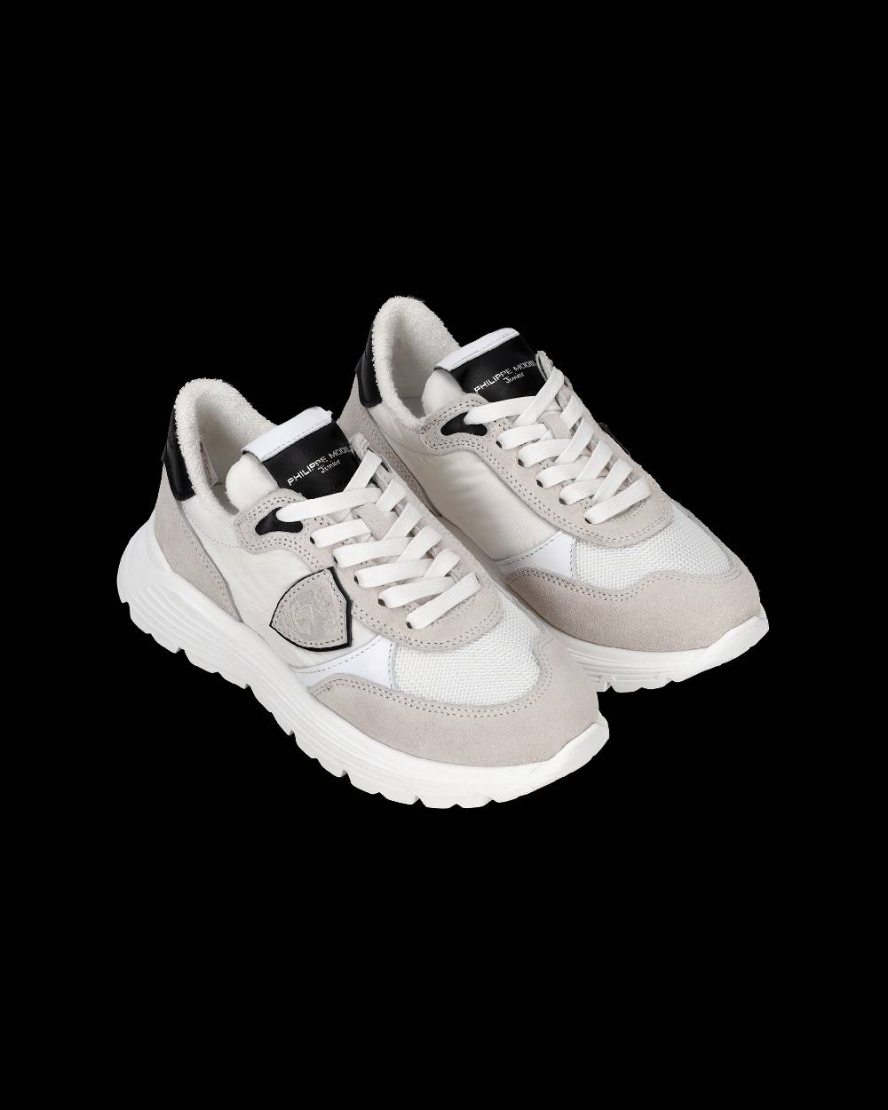 Philippe Model Sneakers Antibes basse da Bambini Bianche in Tessuto Tecnico