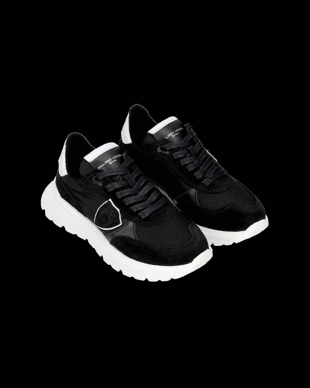 Philippe Model Sneakers Antibes basse da Bambini Nere in Tessuto Tecnico