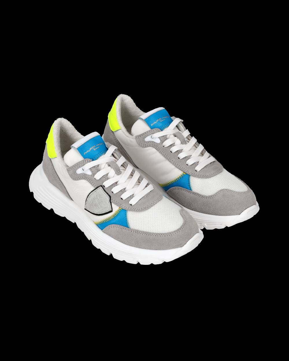 Philippe Model Sneakers Antibes da Bambini Grigie e Gialle in Pelle