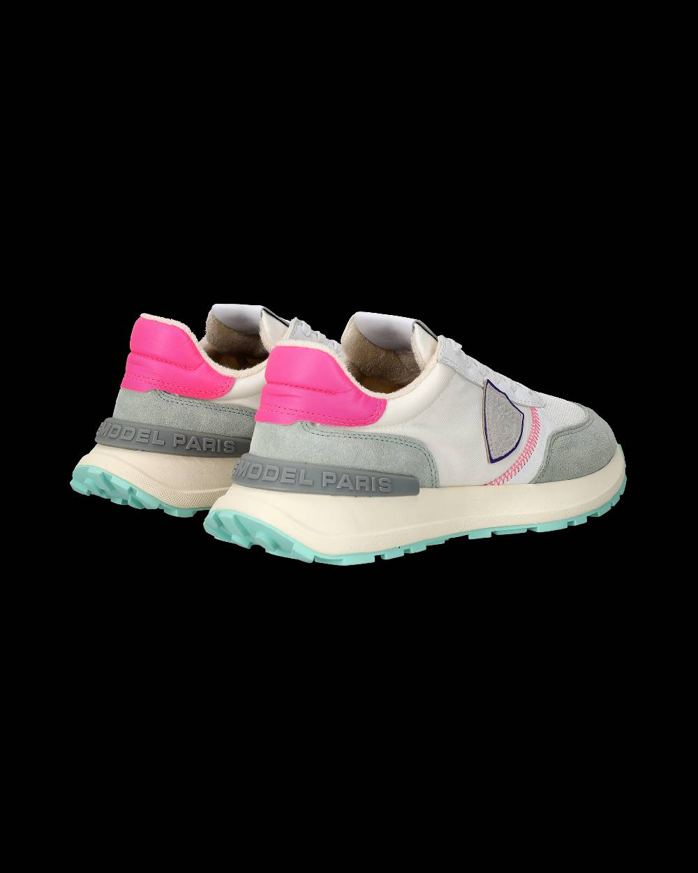 Philippe Model Sneakers Antibes Da Donna Bianche E Fucsia In Tessuto Tecnico