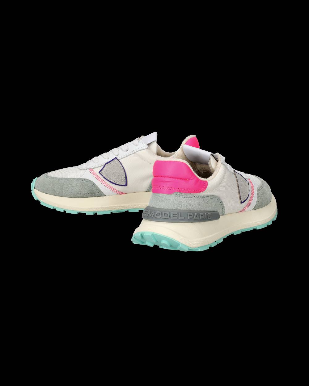 Philippe Model Sneakers Antibes Da Donna Bianche E Fucsia In Tessuto Tecnico