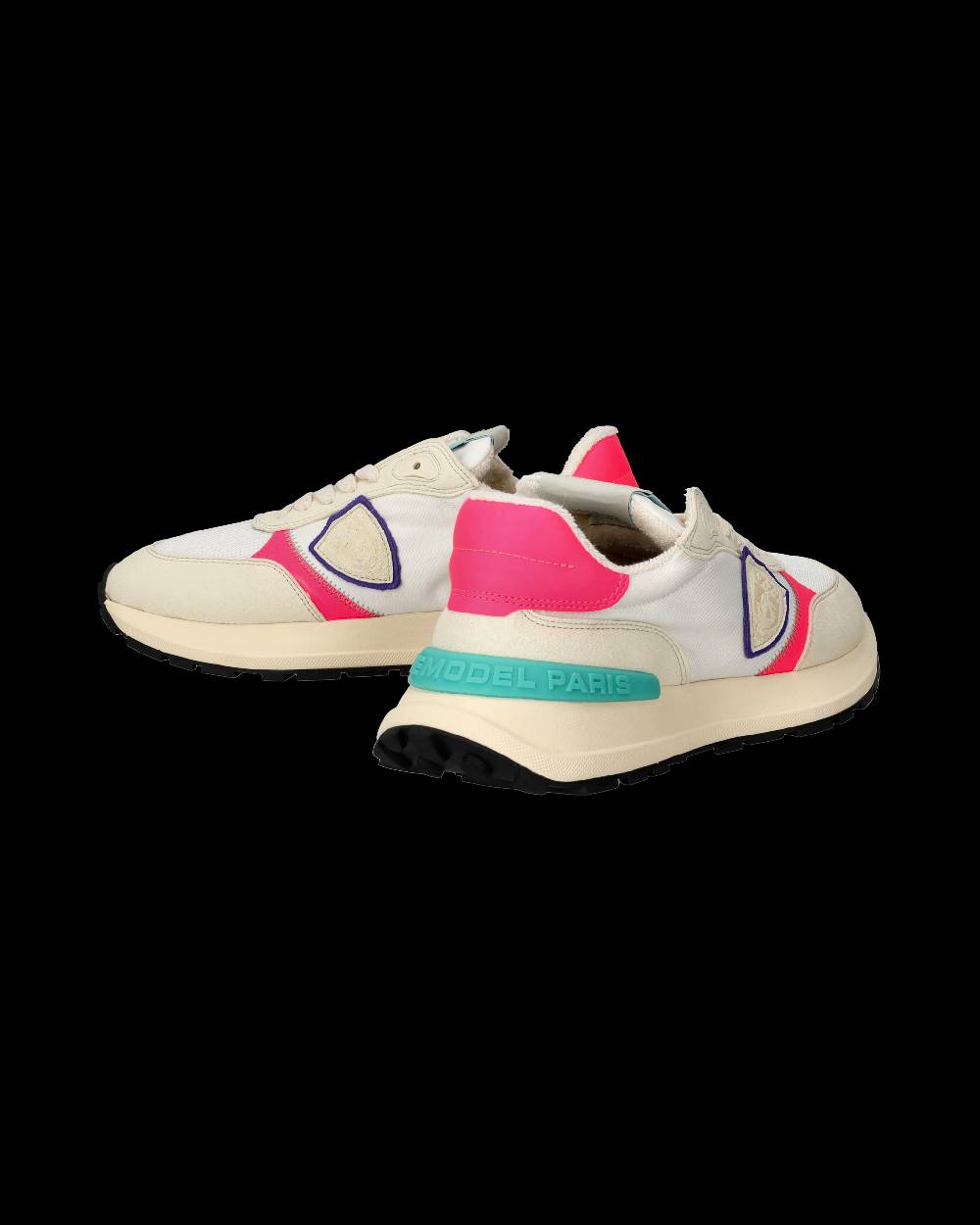 Philippe Model Sneakers Antibes Da Donna Bianche E Fucsia In Tessuto Tecnico