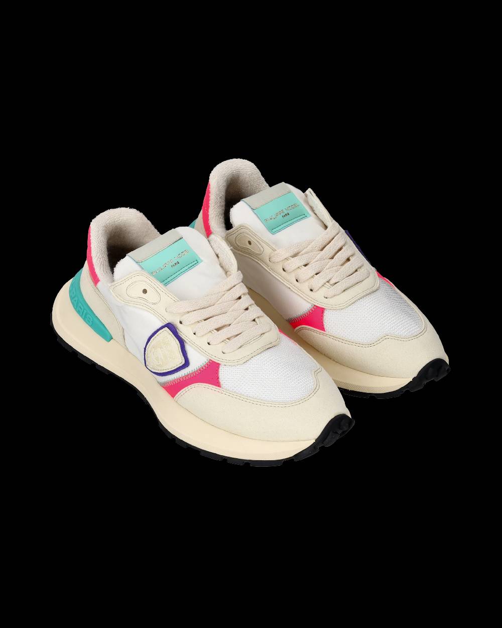 Philippe Model Sneakers Antibes da Donna Bianche e Fucsia in Tessuto Tecnico