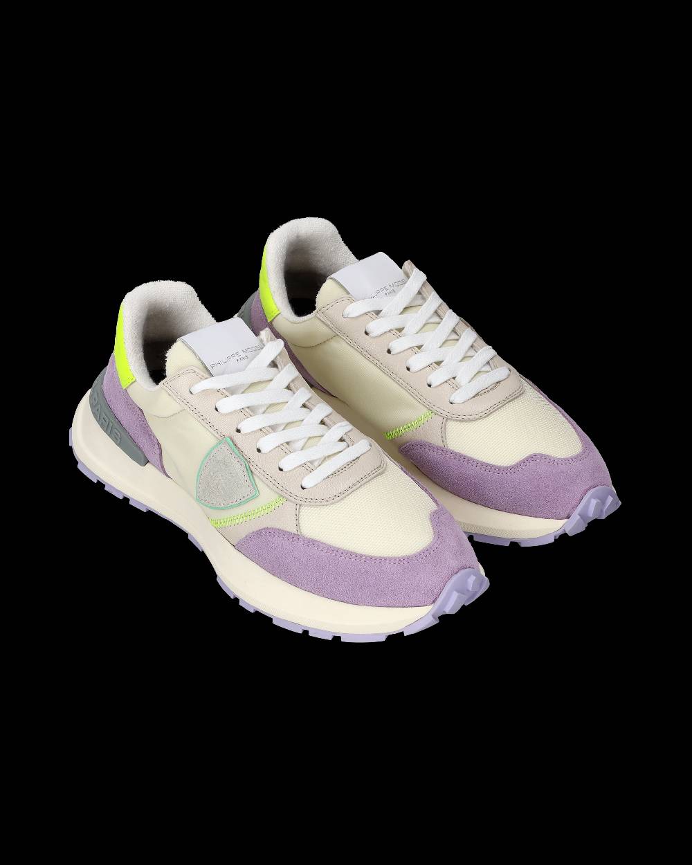 Philippe Model Sneakers Antibes da Donna Bianche e Gialle in Tessuto Tecnico