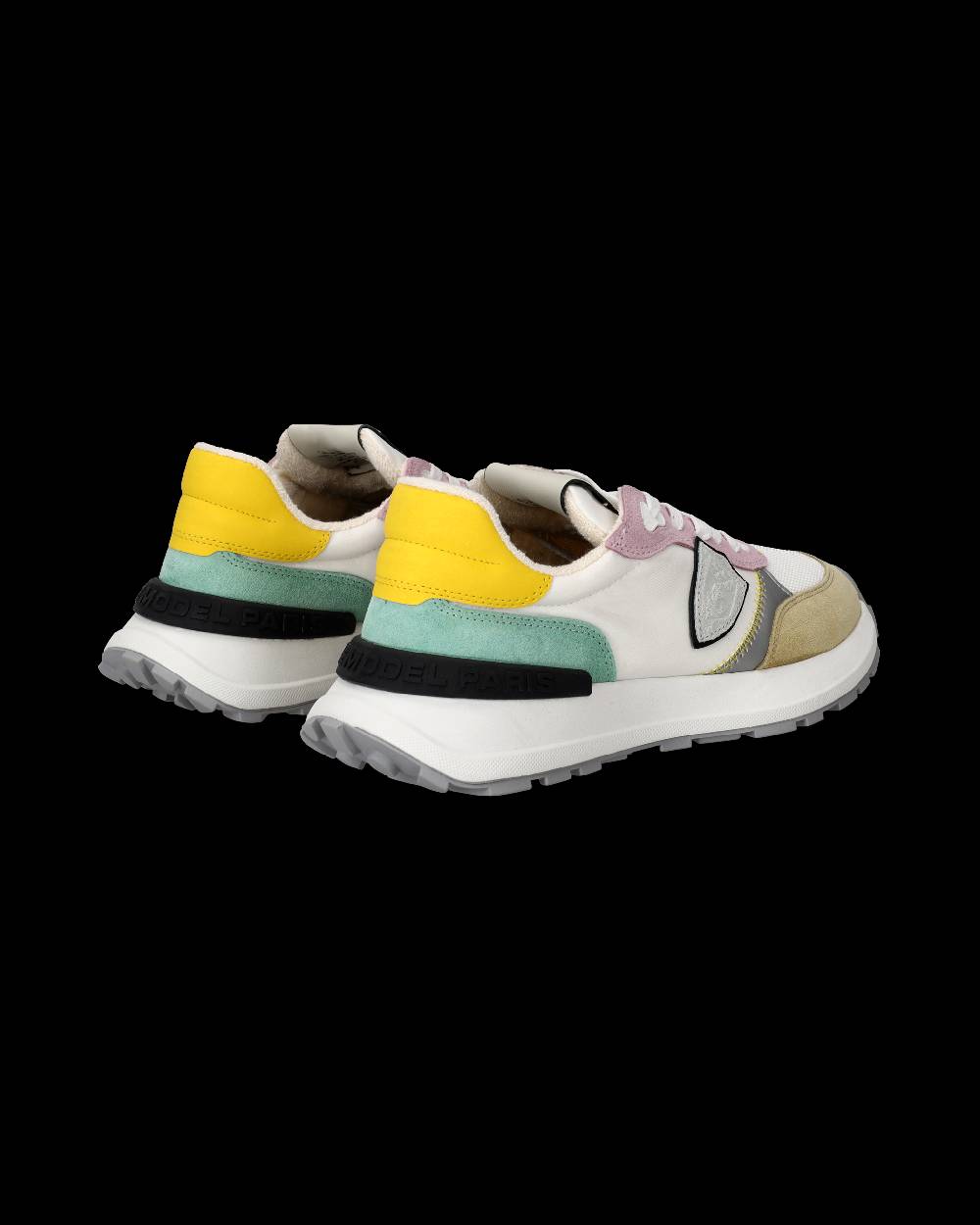 Philippe Model Sneakers Antibes Da Donna Bianche E Rosa In Tessuto Tecnico