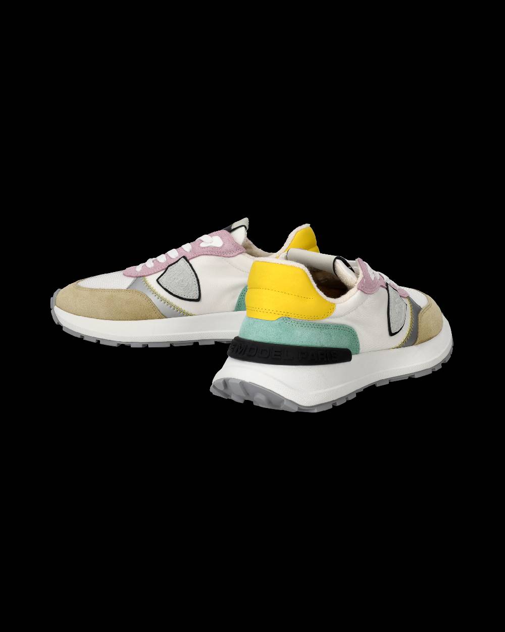 Philippe Model Sneakers Antibes Da Donna Bianche E Rosa In Tessuto Tecnico