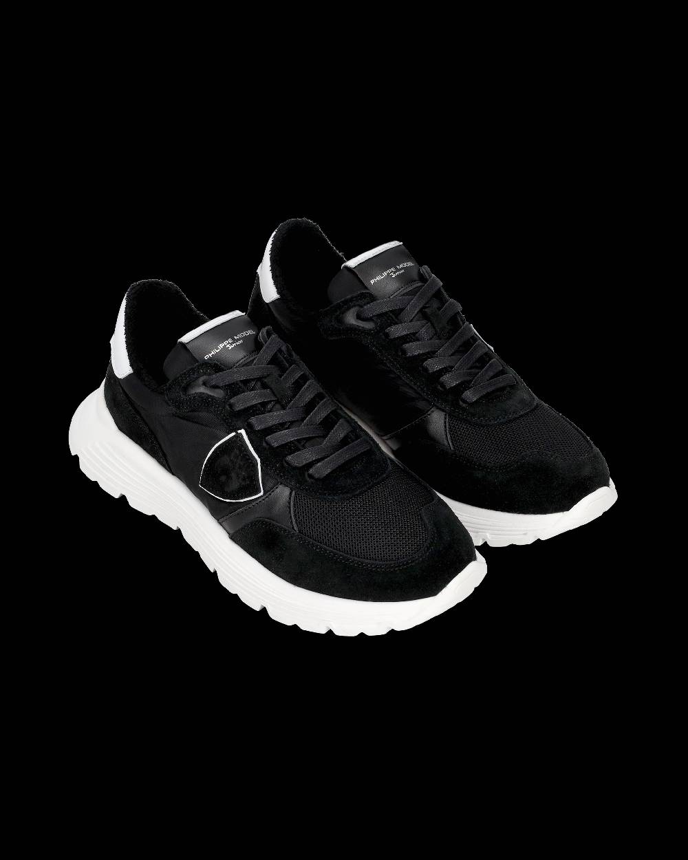 Philippe Model Sneakers Antibes da Ragazzi Nere in Tessuto Tecnico