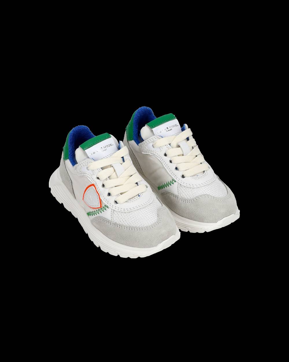 Philippe Model Sneakers basse Antibes Baby in nylon e pelle, Bianco Verde