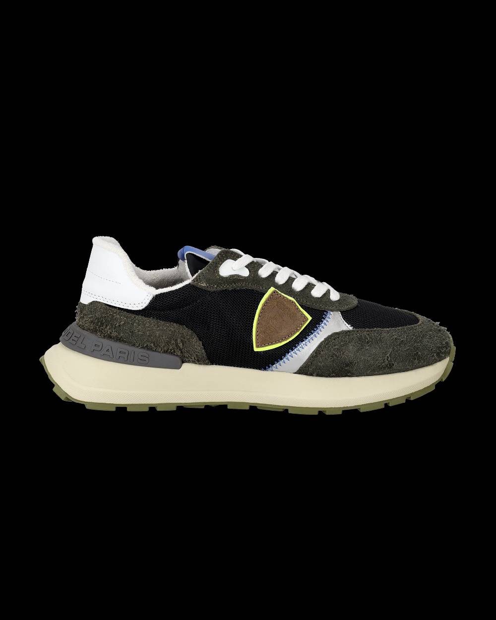 Philippe Model Sneakers Basse Antibes Da Uomo In Nylon E Pelle - Nero Militare