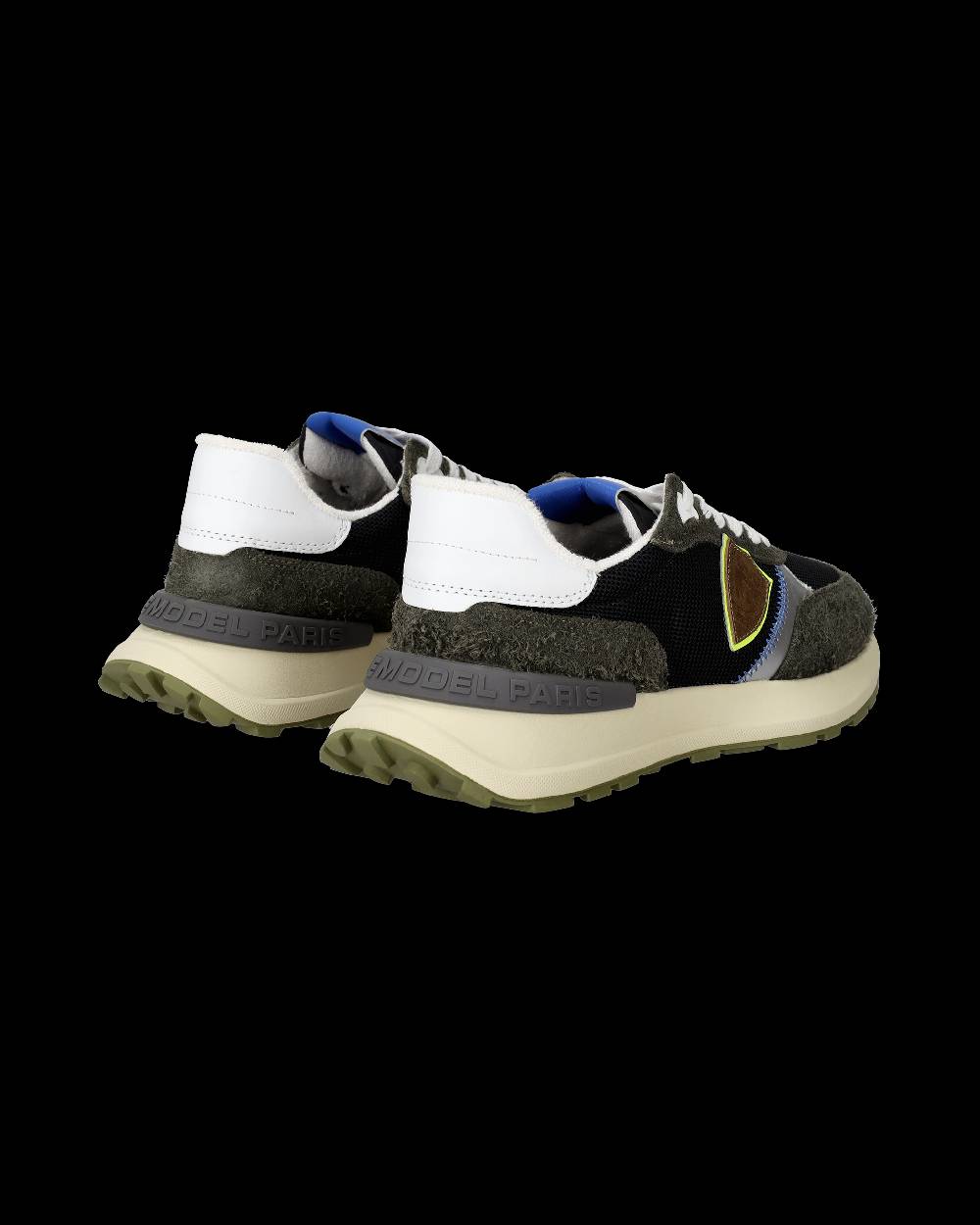 Philippe Model Sneakers Basse Antibes Da Uomo In Nylon E Pelle - Nero Militare