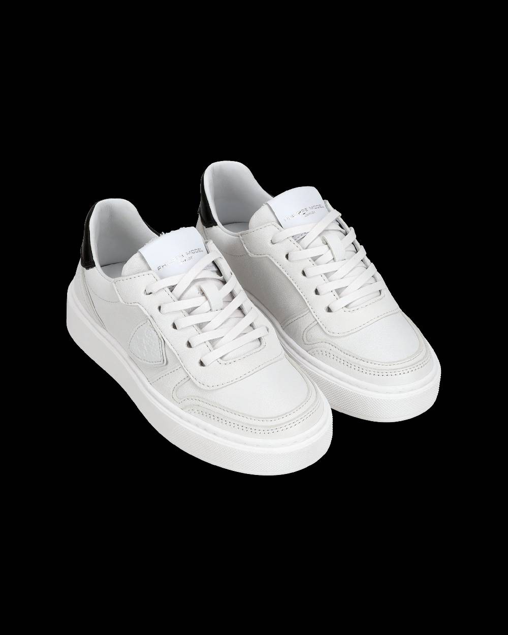 Philippe Model Sneakers basse Nice da Ragazzi in pelle, Bianco Nero