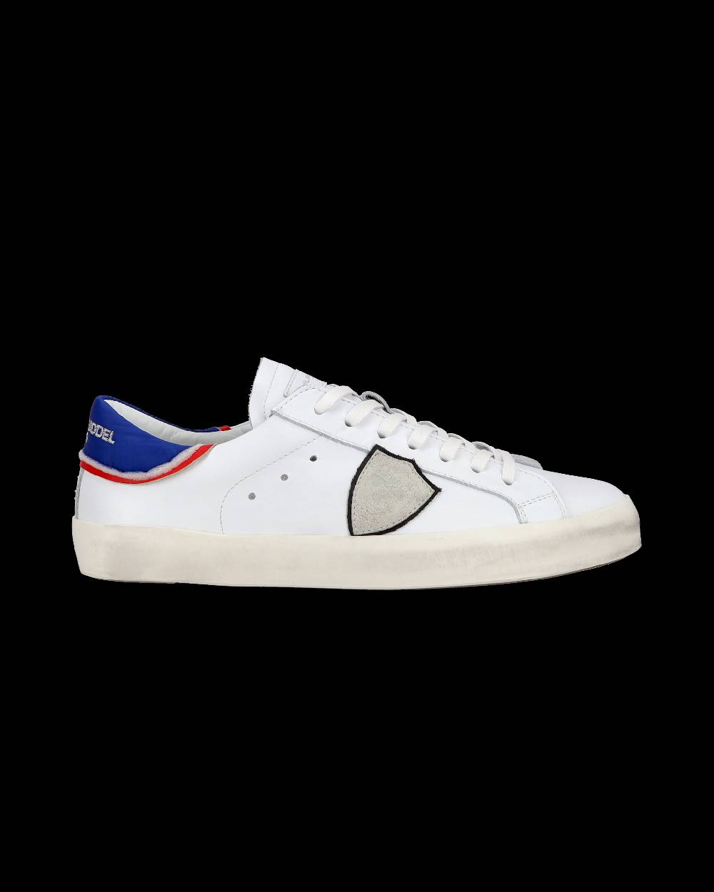 Philippe Model Sneakers Basse Paris Da Bambino In Pelle, Bianco Blu