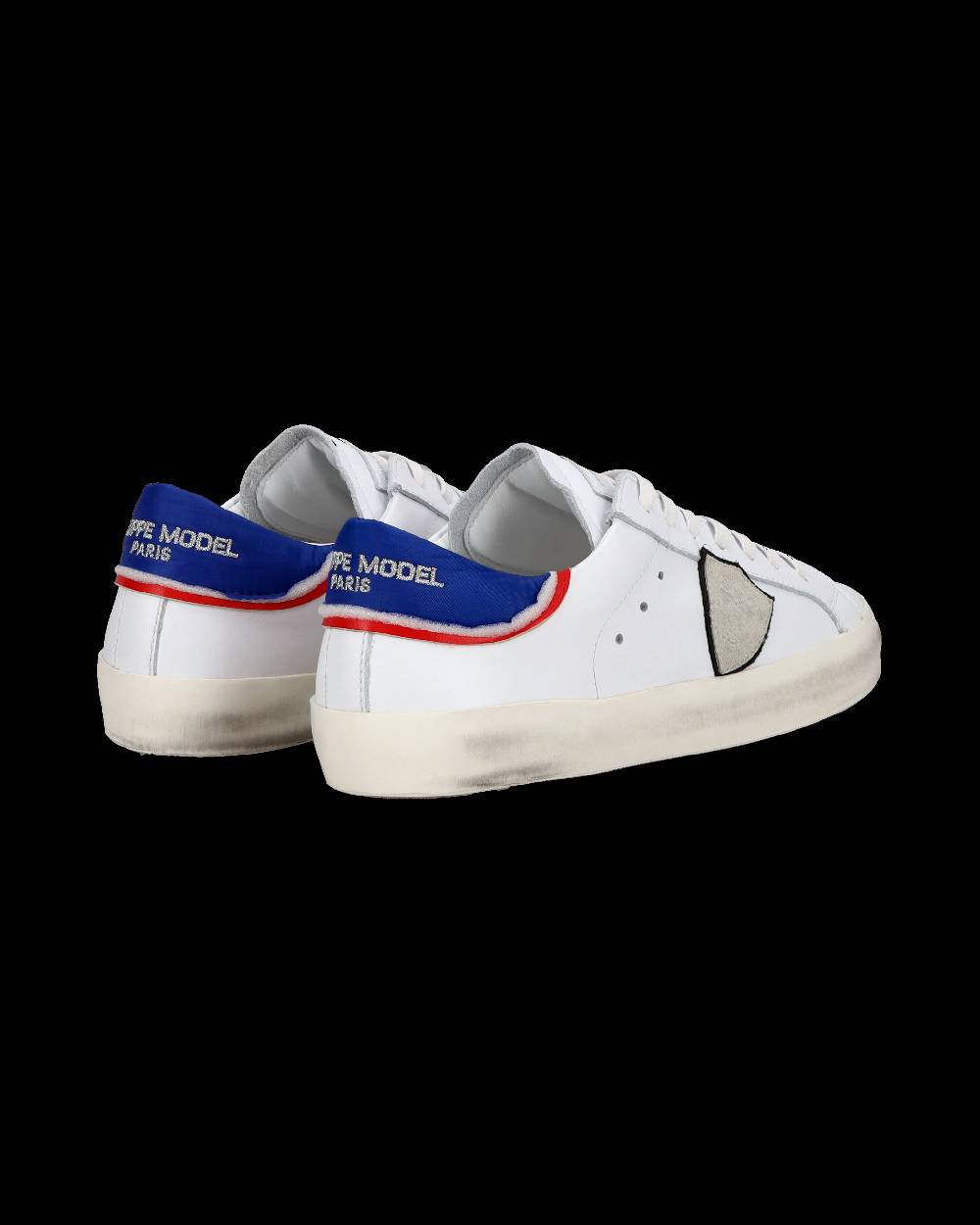 Philippe Model Sneakers Basse Paris Da Bambino In Pelle, Bianco Blu