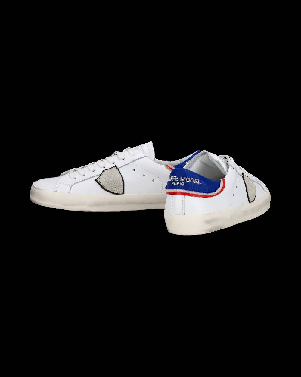 Philippe Model Sneakers Basse Paris Da Bambino In Pelle, Bianco Blu