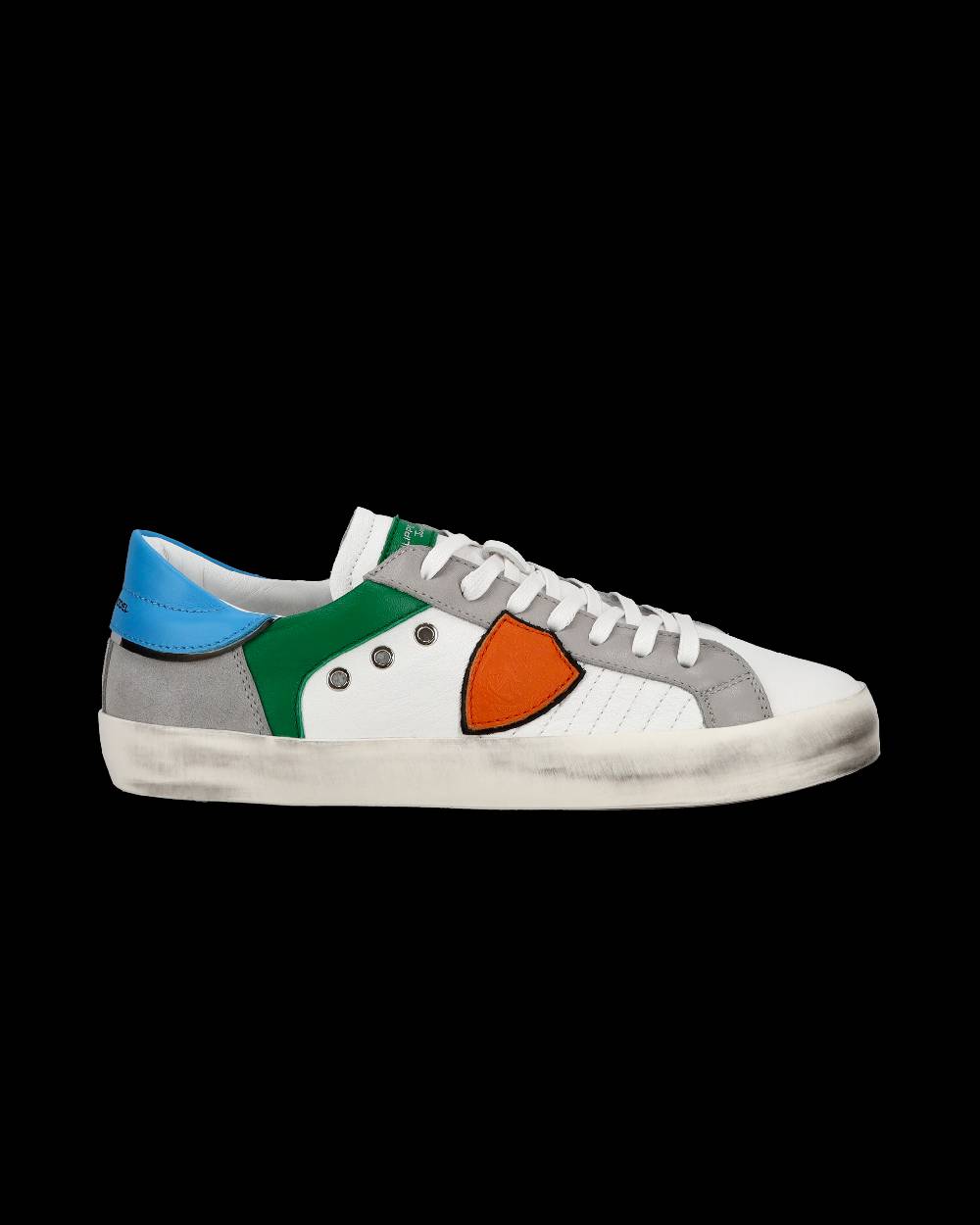 Philippe Model Sneakers Basse Paris Da Bambino In Pelle, Bianco Verde