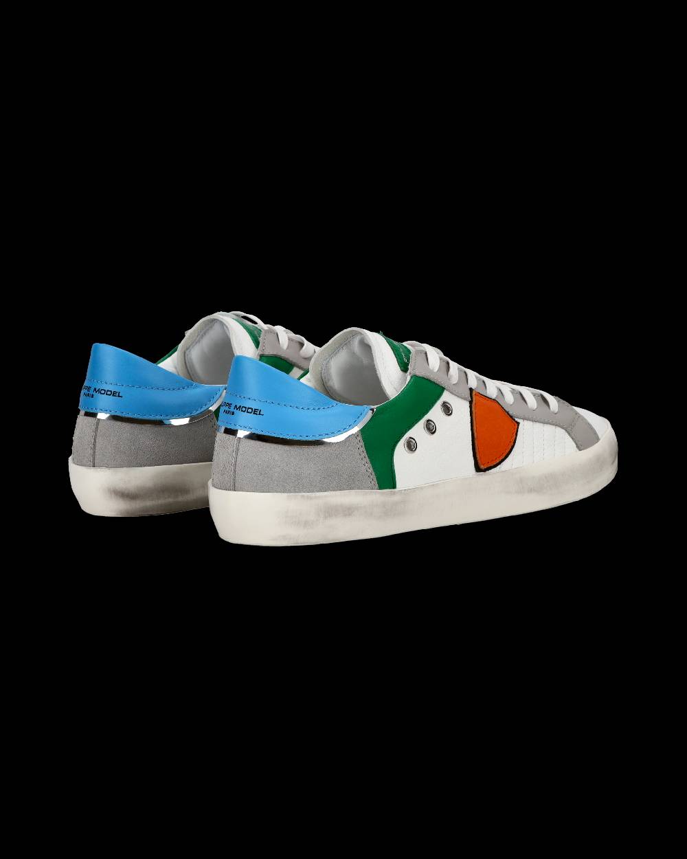 Philippe Model Sneakers Basse Paris Da Bambino In Pelle, Bianco Verde