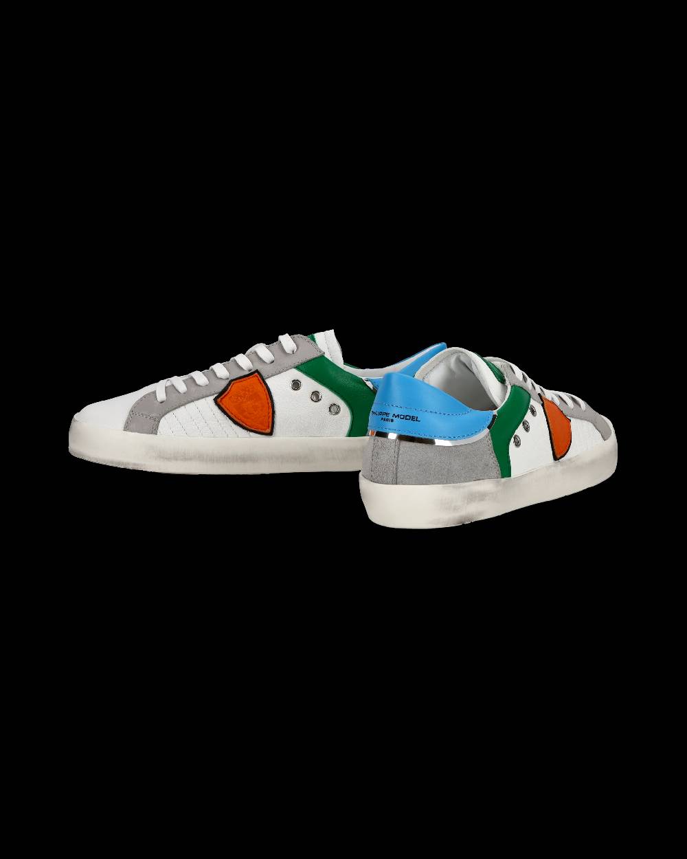 Philippe Model Sneakers Basse Paris Da Bambino In Pelle, Bianco Verde
