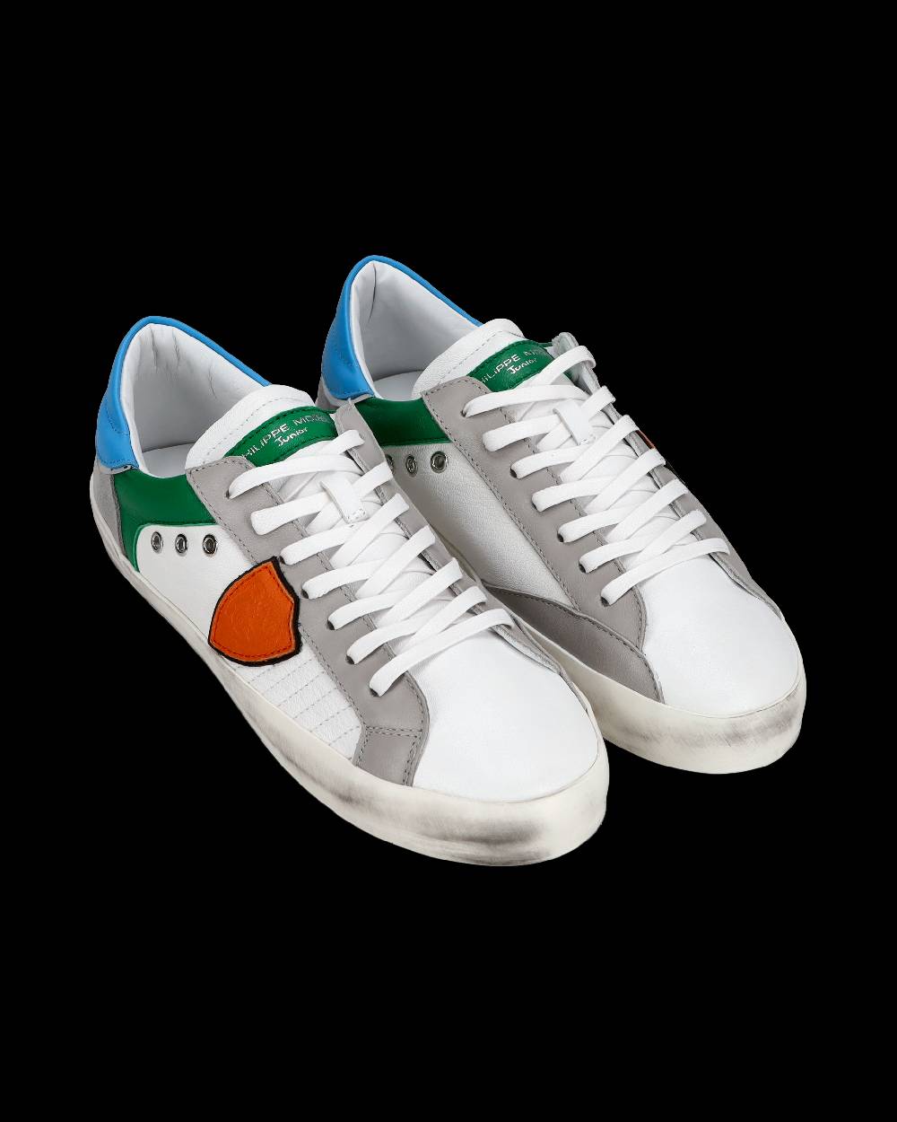 Philippe Model Sneakers basse Paris da Bambino in pelle, Bianco Verde