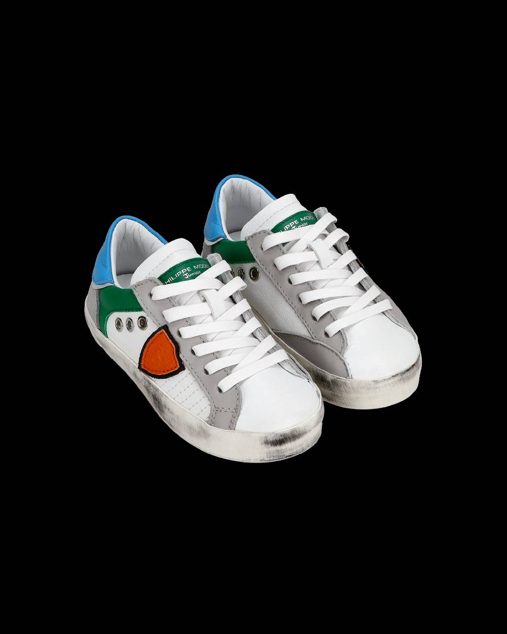 Philippe Model Sneakers basse Paris da Bambino in pelle, Bianco Verde