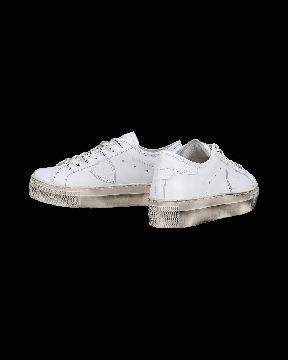 Philippe Model Sneakers Basse Paris Haute Da Bambino In Pelle, Bianco