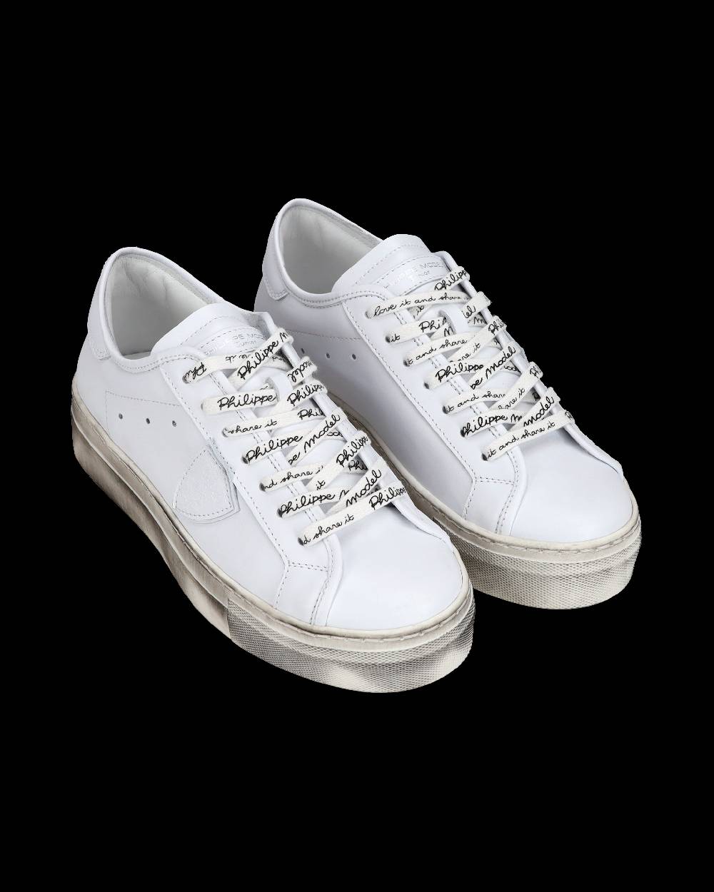 Philippe Model Sneakers basse Paris Haute da Bambino in pelle, Bianco