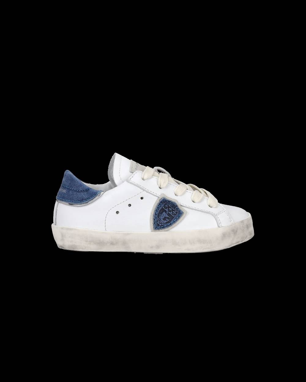 Philippe Model Sneakers Da Bambini Prsx Basse Bianche E Blu In Pelle