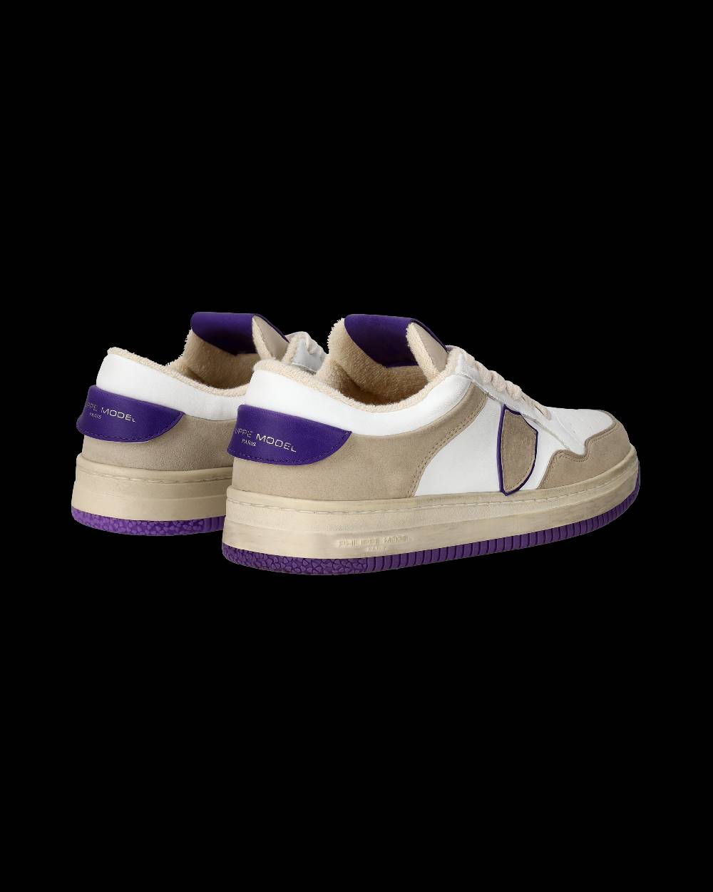 Philippe Model Sneakers Lyon Da Donna Bianche E Viola In Pelle Riciclata