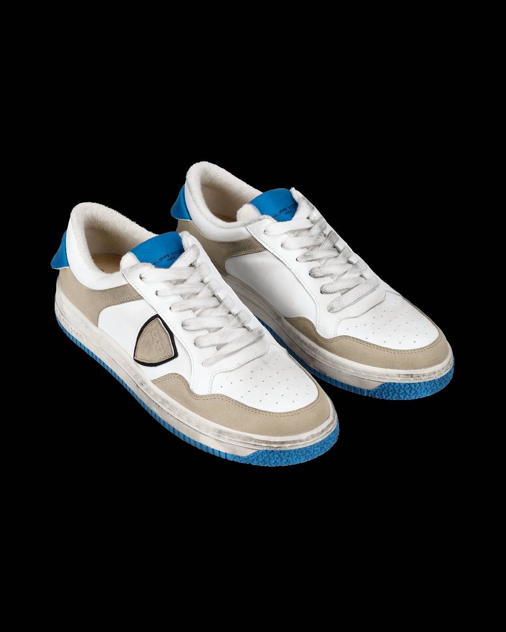 Philippe Model Sneakers Lyon da Uomo Bianche e Blu in Pelle Riciclata