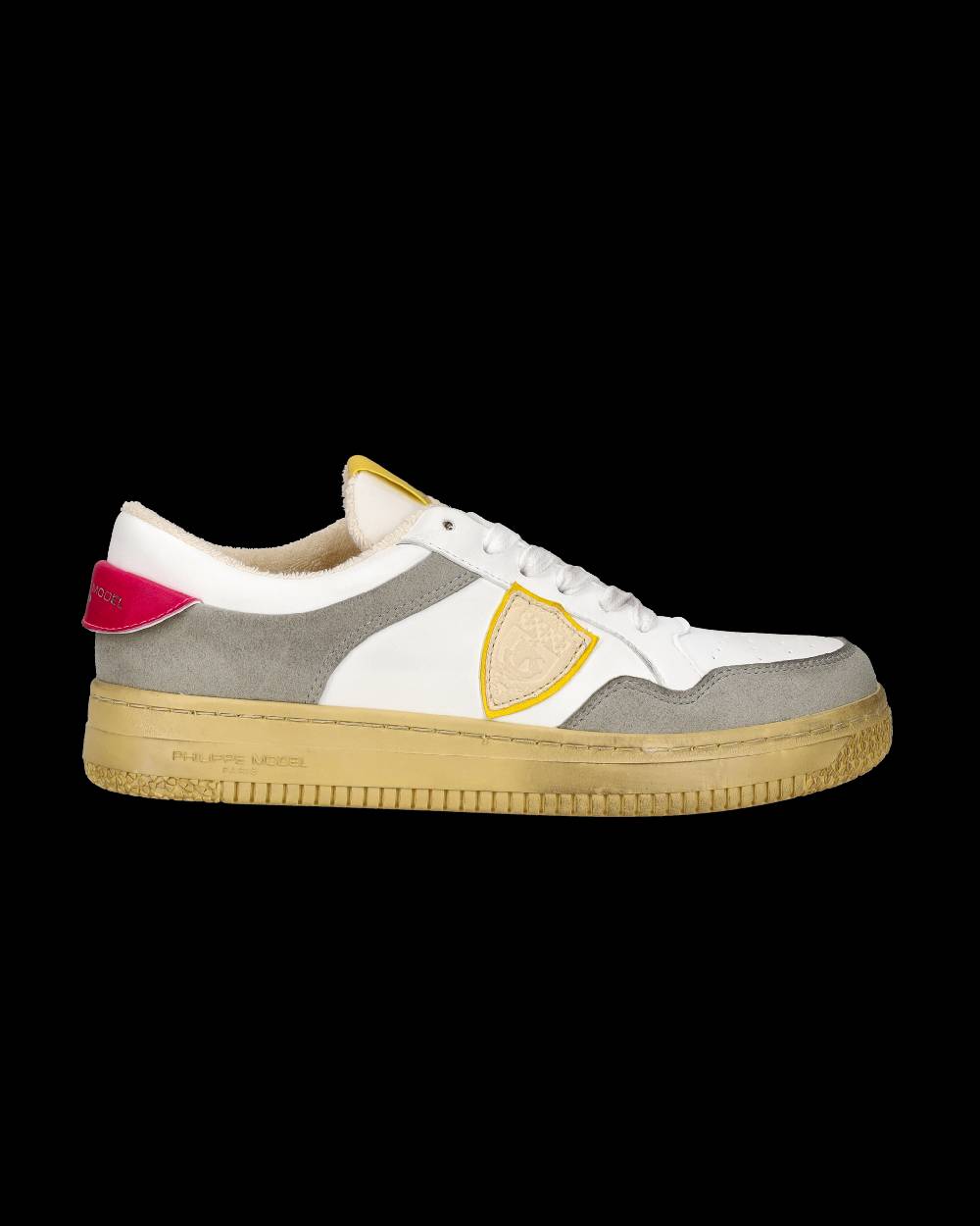 Philippe Model Sneakers Lyon Tennis Donna, Bianco Fucsia Giallo
