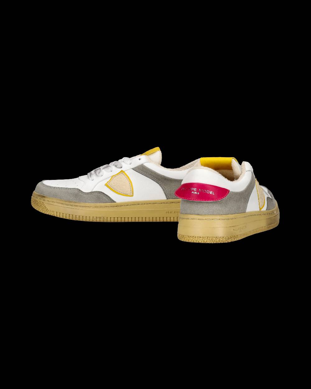 Philippe Model Sneakers Lyon Tennis Donna, Bianco Fucsia Giallo