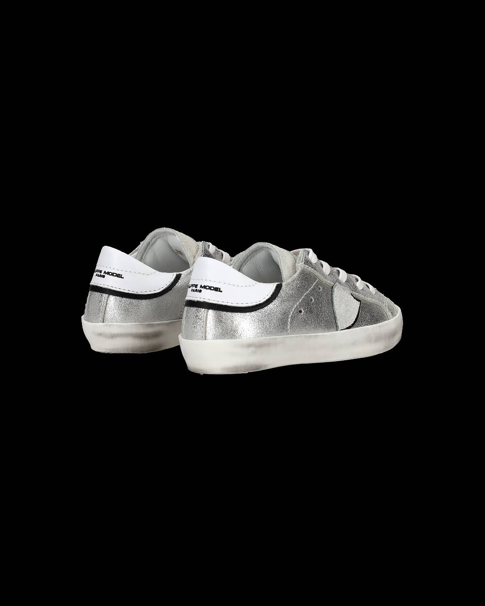 Philippe Model Sneakers Paris da Bambini Argento in Pelle Metal