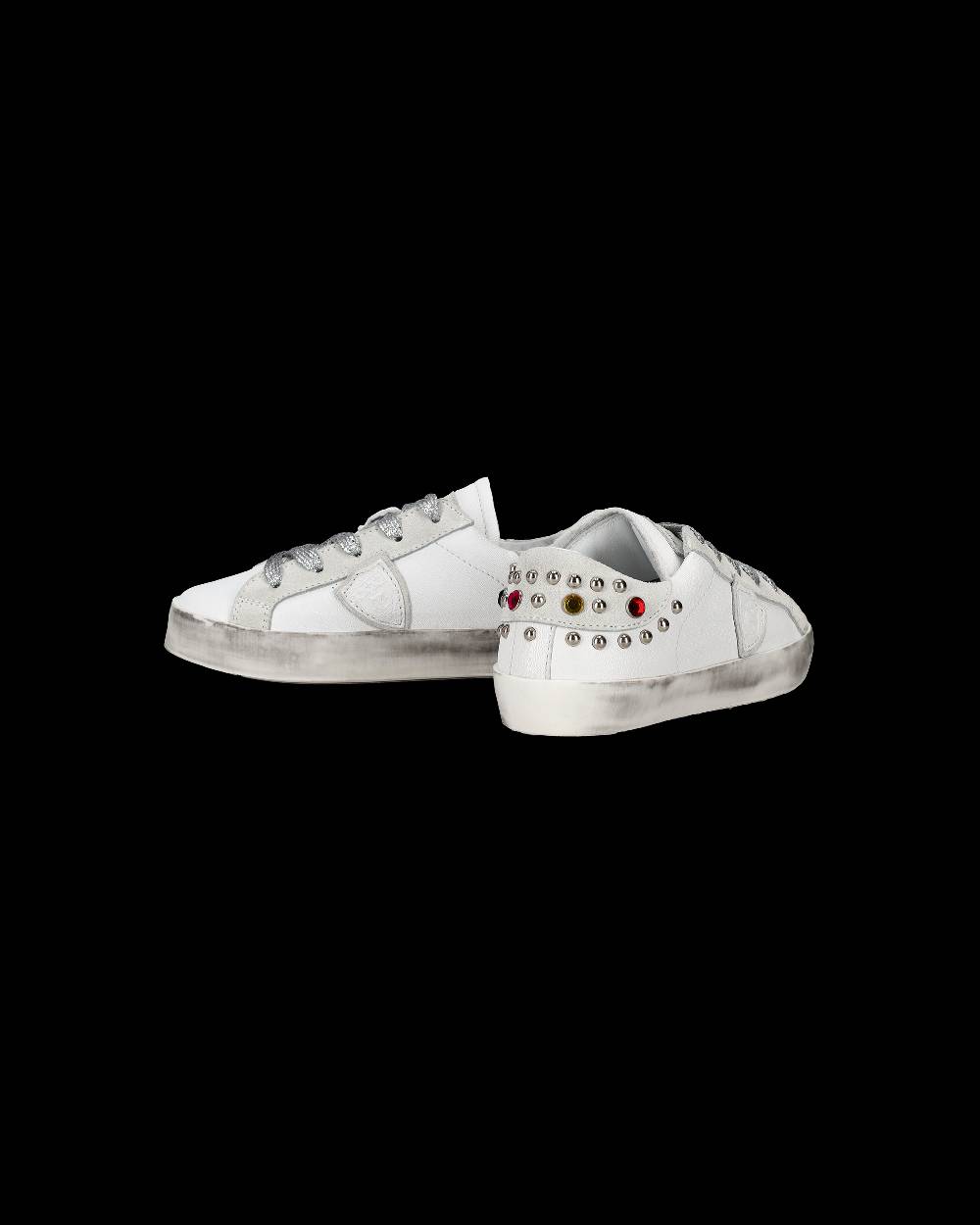 Philippe Model Sneakers Paris Da Bambini Bianche E Grigie In Pelle