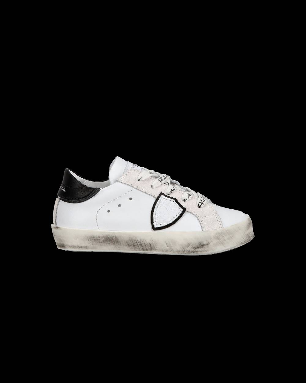 Philippe Model Sneakers Paris Da Bambini Bianche E Nere In Pelle