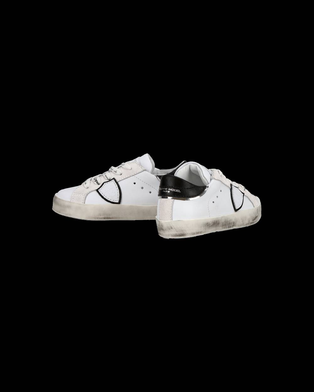 Philippe Model Sneakers Paris Da Bambini Bianche E Nere In Pelle