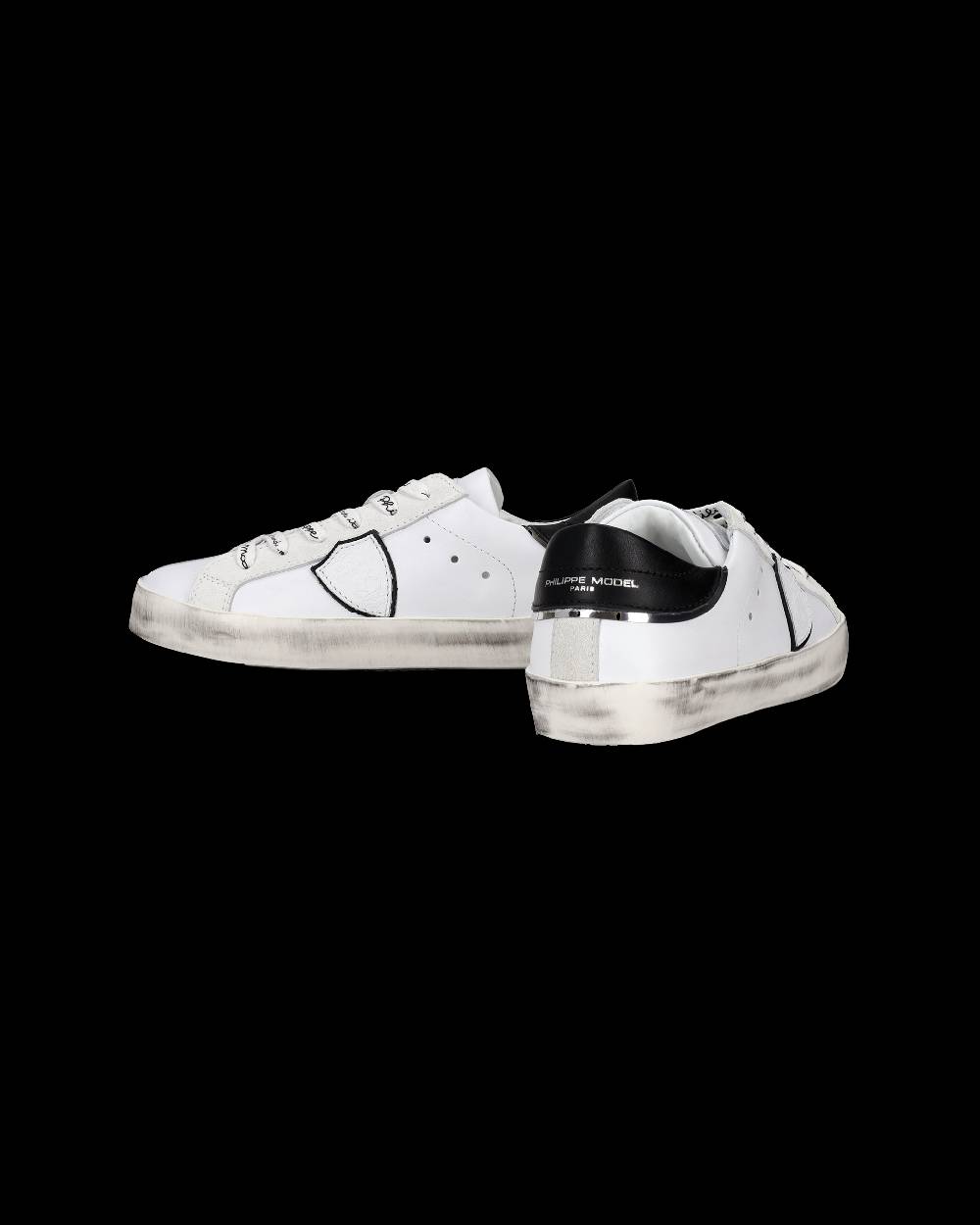 Philippe Model Sneakers Paris Da Bambini Bianche E Nere In Pelle