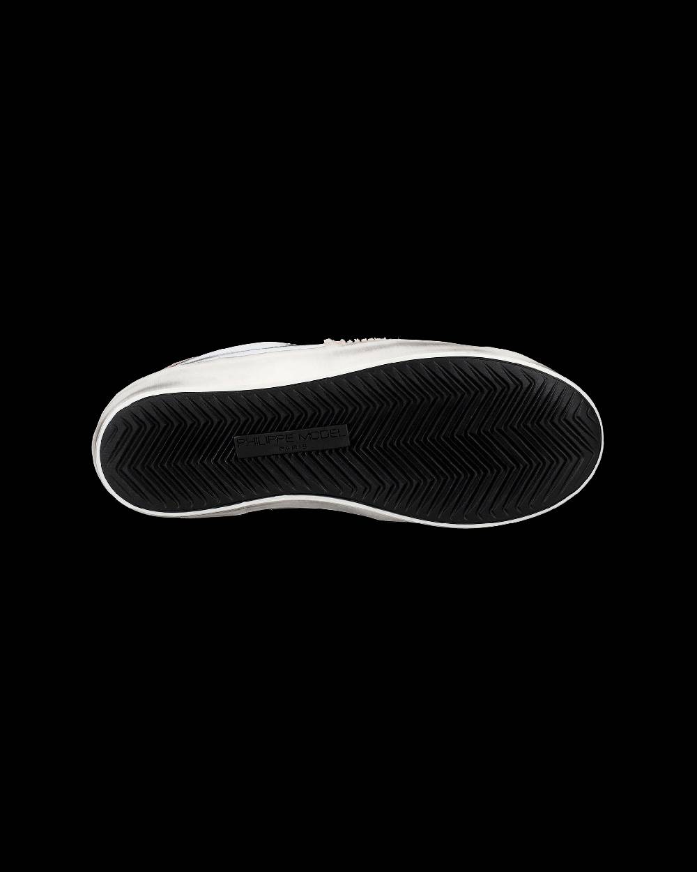 Philippe Model Sneakers Paris Da Bambini Nere E Argento In Pelle