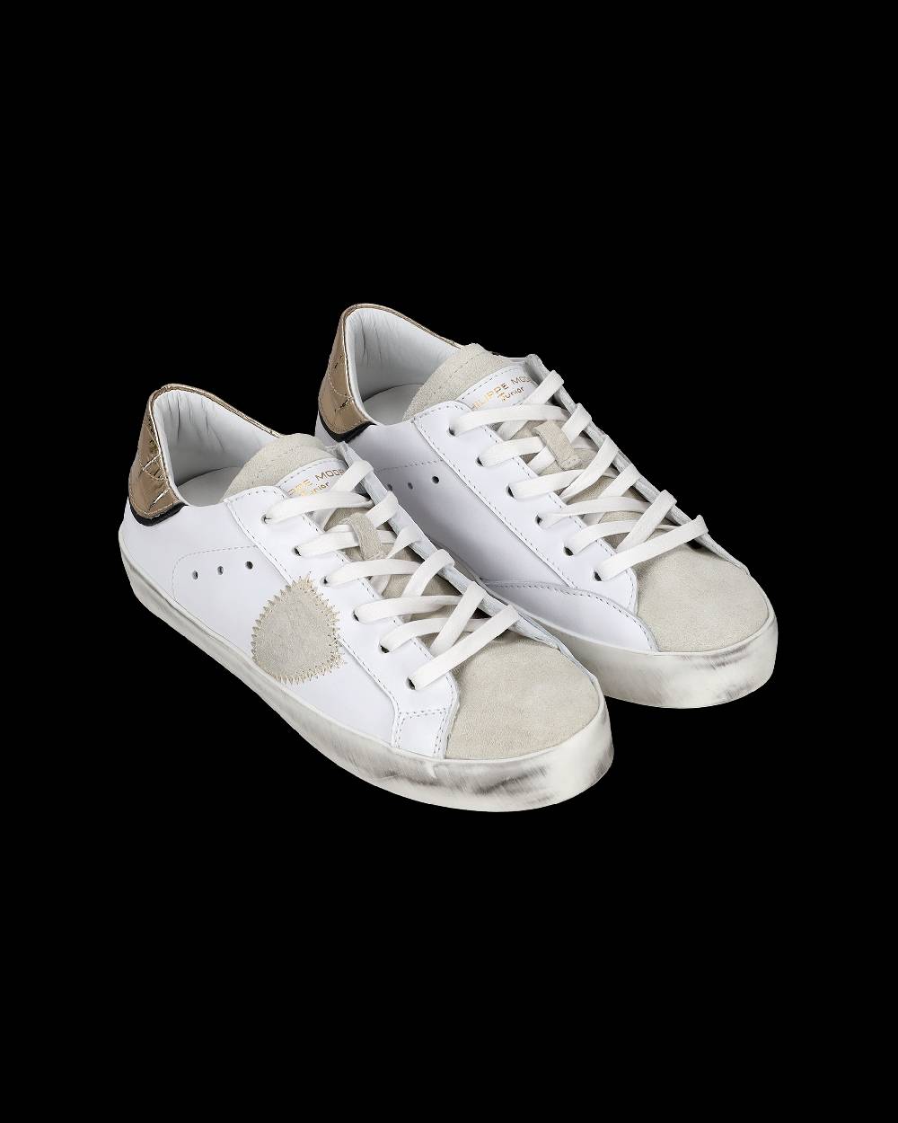 Philippe Model Sneakers Paris da Bambini Oro in Pelle