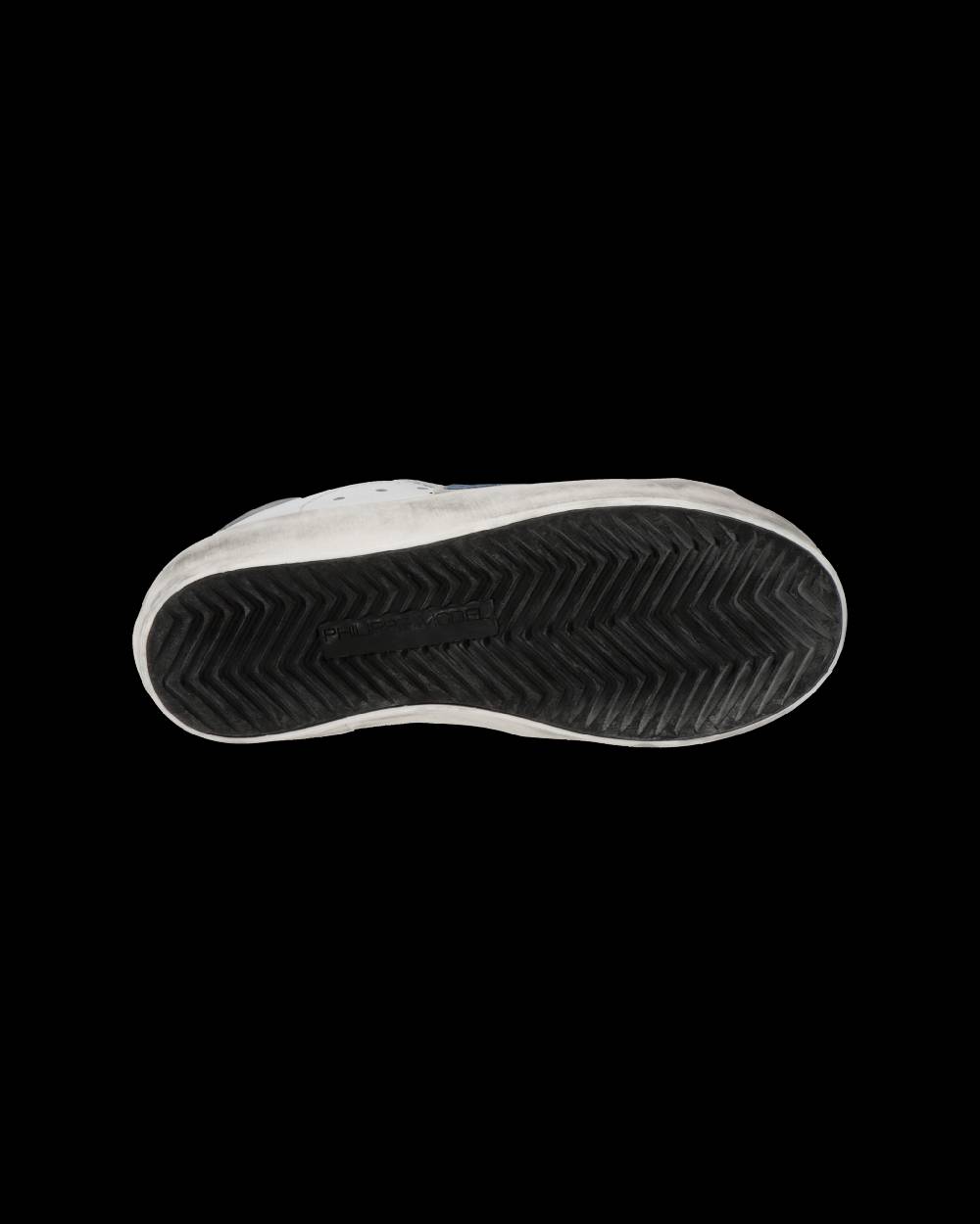 Philippe Model Sneakers Prsx Basse Da Bambini Bianche E Blu In Pelle